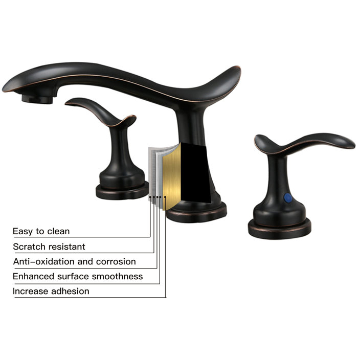 VIBRANTBATH 816 Inch 3 Holes 2 Handle Widespread Bathroom Sink Faucet & Reviews Wayfair